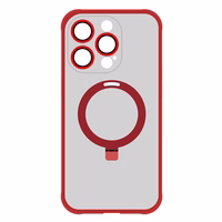 Tel Protect Magnētiskais MagSafe ar statīvu viedtālruņa apvalks iPhone 15 Pro sarkans