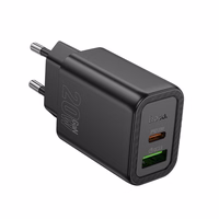 Lādētājs Hoco USB-A + USB-C QC3.0 PD 3A 20W N61 melns
