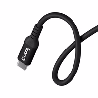 Crong Soft Link - 100W PD 5A USB-C to USB-C kabelis 120cm (melns)