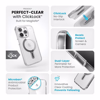 Speck Presidio Perfect-Clear ClickLock & Magsafe - iPhone 15 Pro maciņš (Clear / Chrome Finish / Serene sudrabs)