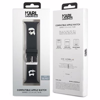 Karl Lagerfeld 3D Rubber Karl&Choupette Heads siksniņa for Apple Watch 38/40/41mm - melns