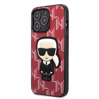 Karl Lagerfeld KLHCP13XPMNIKPI Viedtālruņa apvalks iPhone 13 Pro Max 6.7" - sarkans (m) Monogram Ikonik Patch