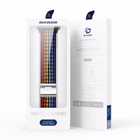 Dux Ducis siksniņa (Mixture II versija) Apple Watch SE siksniņa, 9, 8, 7, 6, 5, 4, 3, 2, 1 (41, 40, 38 mm) pīta josla tumšas svītras aproce