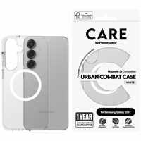 CARE by PanzerGlass Flagship Urban Combat White QI viedtālruņa apvalks Samsung Galaxy S25+ - caurspīdīgs