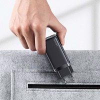 USAMS tīkla lādētājs 1xUSB-C+1xUSB T47 65W PD ātrā uzlāde Super Si CC153TC02 (US-CC153) balts (tikai galviņa)