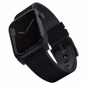 Uniq Straden ādas Hybrid siksniņa priekš Apple Watch 1/2/3/4/5/6/7/8/SE/SE2/Ultra 42/44/45/49mm - melns