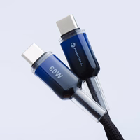 FORCELL F-ENERGY C354 kabelis Type C uz Type C QC4.0 PD 3A 60W Gradients 1 m melns