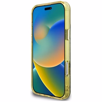 Guess IML Metal Glitter 4G Circle Triangle magnētiskais viedtālruņa apvalks iPhone 16 Pro - brūns