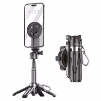 Blavec Selfie statīvs Alumīnija Coco Mini P-05 MagSafe statīvs + attālās vadības pults + turētājs 0,41 metri - melns