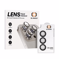 Grūdinātais stikls Tel Protect 3D objektīva aizsargstikls uz kameru Samsung Galaxy S25 melns (lēcas 3 gab.)