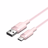 USB 2.0 A uz USB-C 3A kabelis Vention CTNPH 2M (rozā)
