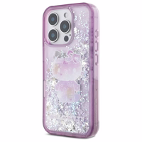 Hello Kitty Liquid Glitter 50. gadadienas ballītes viedtālruņa apvalks iPhone 16 Pro Max - violets