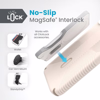 Speck Presidio2 Grip ClickLock & Magsafe - iPhone 15 Plus / iPhone 14 Plus maciņš (Bleached Bone / Heirloom zeltains / Hazel brūns)