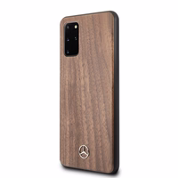 Mercedes Wood Line Walnut viedtālruņa apvalks Samsung Galaxy S20+ – brūns