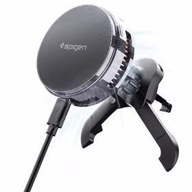 Spigen Essential EV25MFAQ Magnetic MagSafe auto gaisa atveru turetajs - Melns