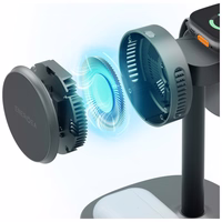 Uzlādes stacija Energea MagArctic Stand 4w1 Qi2 ar dzesēšanu un kabeli grafīta