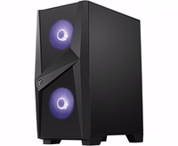 MSI MAG FORGE 100M Mid Tower Gaming Computer Case 'Black, 2x 120mm ARGB PWM Fan, 1x 120mm Fan, 1-6 ARGB Hub, Mystic Light Sync, Tempered Glass Panel, ATX, mATX, mini-ITX'