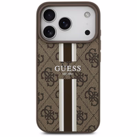 GUESS viedtālruņa apvalks IPHONE 17 Pro, saderīgs ar MagSafe GUHMP17LP4RPSW (4G Printed Stripes), brūns