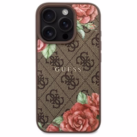 Guess GUHMP16XP4ROPEMCW iPhone 16 Pro Max 6.9" ciets vāciņš brūns 4G ziedu raksts MagSafe