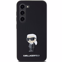 Karl Lagerfeld Silikona Ikonik Metal Pin viedtālruņa apvalks Samsung Galaxy S24+ - melns
