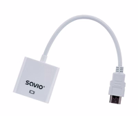 Savio CL-27B video cable adapter 0.1 m HDMI Type A (Standard) VGA (D-Sub) balts