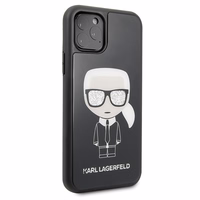 KARL LAGERFELD KLHCN58DLFKBK IPHONE 11 PRO melns Cietais maciņš ICONIC KARL GLITTER