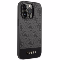 Guess GUHCP14XG4GLGR iPhone 14 Pro Max 6.7" pelēks/pelēks cietais apvalks 4G Stripe kolekcija