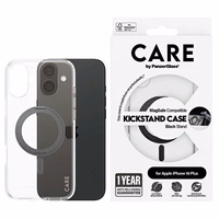 CARE by PanzerGlass Funkcionālais viedtālruņa apvalks ar statīvu iPhone 16 Plus 6.7" melns/melns Magnētiskais 1323