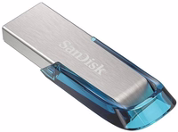 SanDisk Ultra Flair USB flash drive 64 GB USB Type-A 3.2 Gen 1 (3.1 Gen 1) zils, sudraba