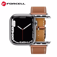 FORCELL F-DESIGN FA20 ekoloģiskās ādas siksniņa APPLE pulkstenim 42 / 44 / 45 / 49 mm melna