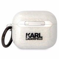 Karl Lagerfeld KLA3HNKCTGT Airpods 3 apvalks caurspīdīgs Gliter Karl&Choupette