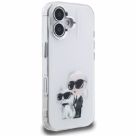 Karl Lagerfeld IML Aquarelle Karl & Choupette & Logo iPhone 16 macins - balts