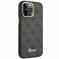 Guess GUHCP14XHG4SHK iPhone 14 Pro Max 6.7" melns / melns viedtālruņa apvalks 4G ar vintīgā aukso logotipa dizainu