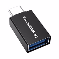 Wozinsky W10GY1S USB-C - USB-A 3.2 10Gb/s adapteris - melns