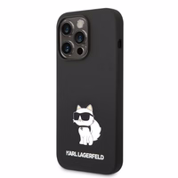 Karl Lagerfeld Silicone Choupette viedtālruņa apvalks iPhone 14 Pro Max - melns