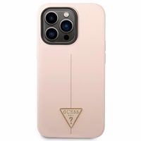 Guess GUHCP14LSLTGP iPhone 14 Pro 6.1 "rozā/rozā cietais apvalks Silikona Triangle