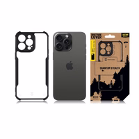Tactical Quantum Stealth Maciņš for Apple iPhone 15 Pro Max Caurspīdīgs/Melns