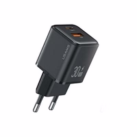 USAMS Tīkla lādētājs 1xUSB+1xUSB-C PD30W 3A (tikai galviņa) PD3.0 Fast Charging melns X-ron Series CC189TC01 (US-CC189)