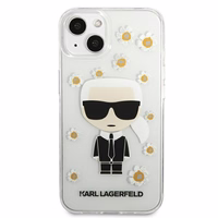 Karl Lagerfeld Flower Ikonik Karl viedtālruņa apvalks iPhone 13 mini - caurspīdīgs