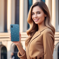 Sudraba krāsas Kristālais spīdīgais viedtālruņa apvalks Samsung Galaxy A02