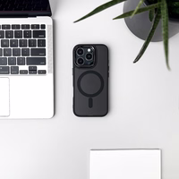 Mirdzošs apvalks MagSafe iPhone 16 Pro Max - melns ar spīdumiem