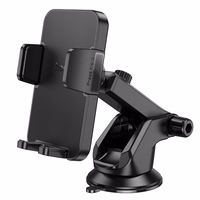 HOCO automobiļa telefona turētājs priekšējā vējstiklā un centrālajā konsolē H37 melns