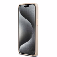 DKNY ādas Mono Stripe un Metal Logo viedtālruņa apvalks iPhone 15 Pro Max - rozā