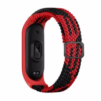 Beline siksniņa Mi Band 9/8 Nylon melns-sarkans