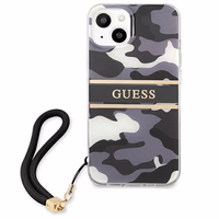 Guess GUHCP13SKCABBK iPhone 13 mini 5.4" melns/melns cietais apvalks Camo Siksnas Kolekcija