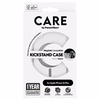 CARE by PanzerGlass Funkcionālais viedtālruņa apvalks ar statīvu iPhone 16 Plus 6.7" sudraba/sudraba Magnētiskais 1327