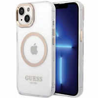 Guess metāla kontūra magnētiskais viedtālruņa apvalks iPhone 15 Plus / 14 Plus - zelta