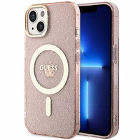 Guess GUHMP14MHCMCGP iPhone 14 Plus 6.7" rozā/rozā cietais apvalks Spīdums Zelts Magnētiskais
