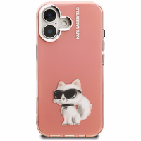 Karl Lagerfeld IML Aquarelle Choupette & Logo iPhone 16 macins - roza