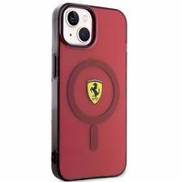 Ferrari FEHMP14SURKR iPhone 14 6.1" sarkans cietais viedtālruņa apvalks daļēji caurspīdīgs magnētiskais (MagSafe)
